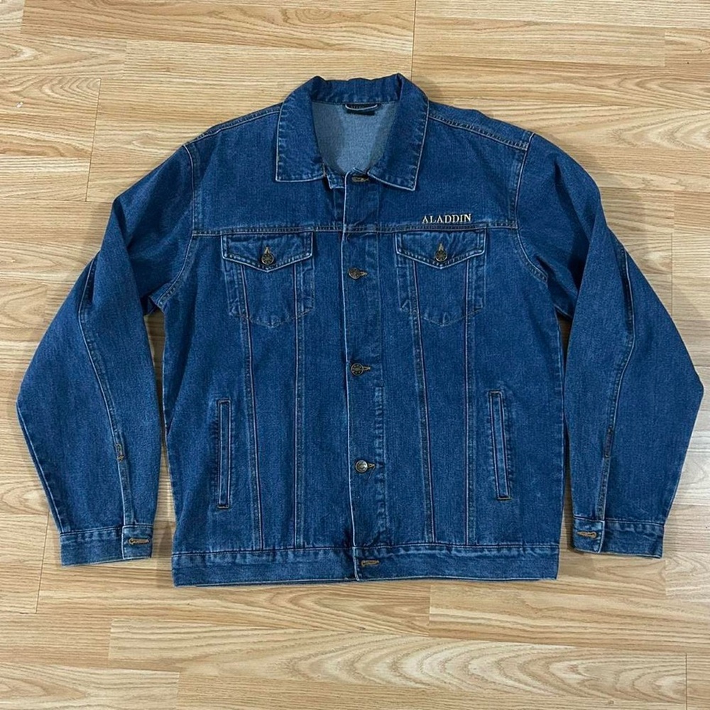 Vintage 90s Aladdin Casino Las Vegas Blue Denim Jacket